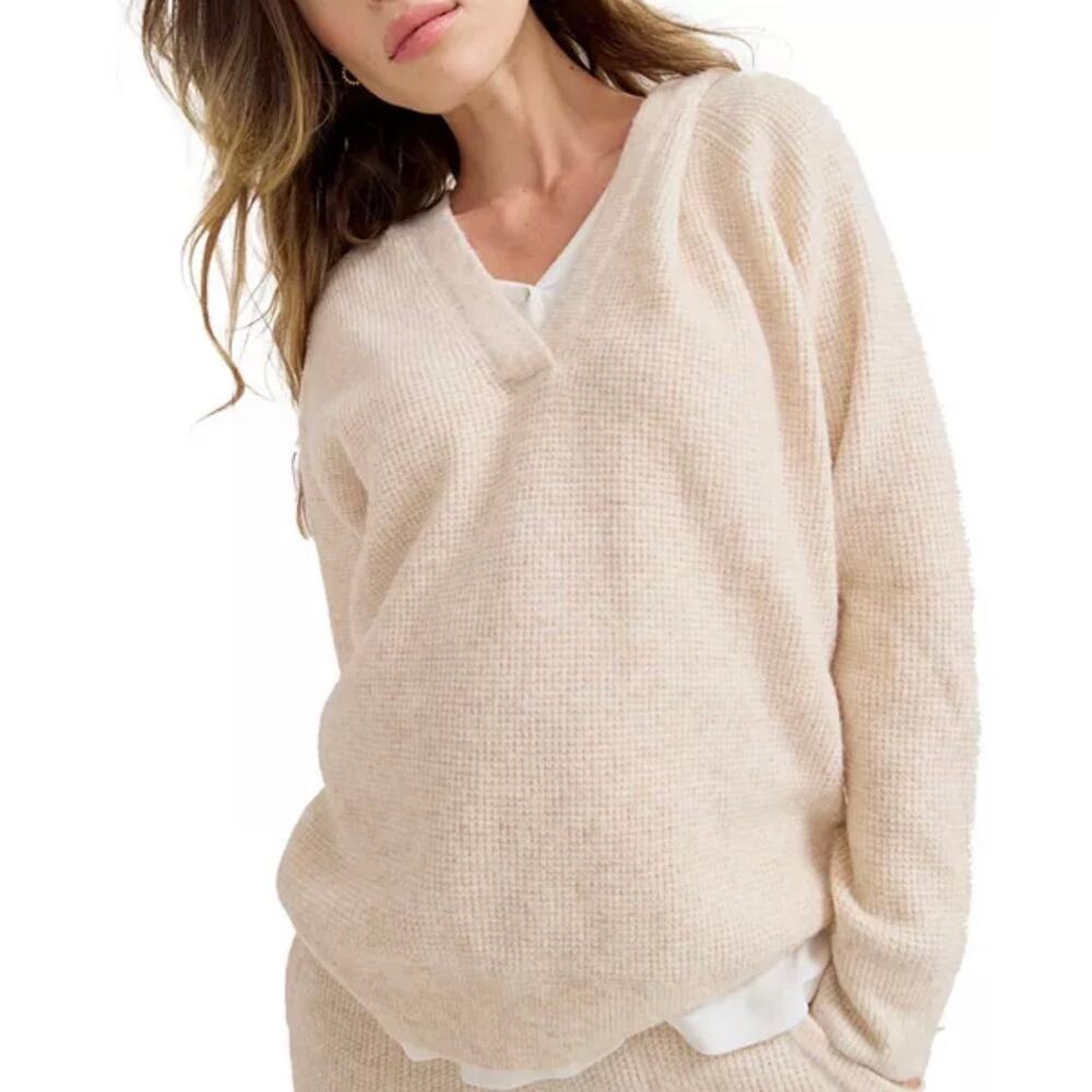 HATCH The Cozy Waffle Visitor Hoodie (M) + Maternity Jogger (S) Oatmeal Mélange - Picture 2 of 13